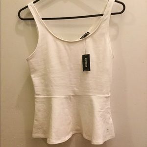 Express Peplum Tank Top, White S